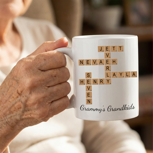Grandparents Customizable Crossword Puzzle Mug