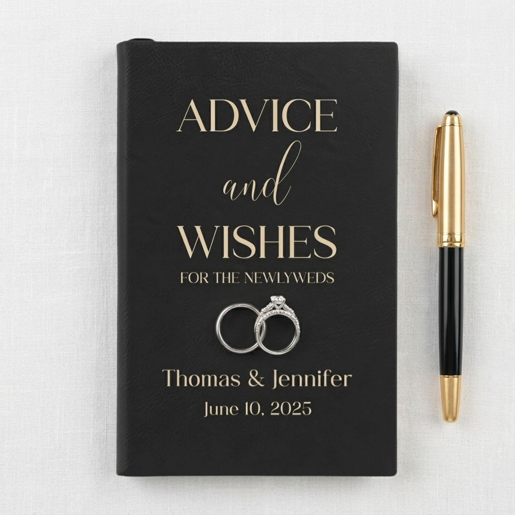 Customizable Advice and Wishes Journal for Wedding Ceremony