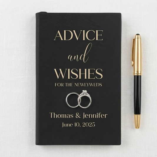 Customizable Advice and Wishes Journal for Wedding Ceremony