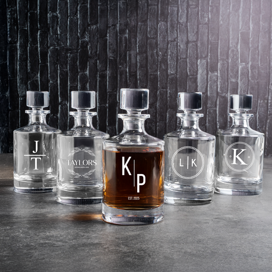 Set of 5 Aberdeen Decanters Groomsmen Gift  - Signature Designs