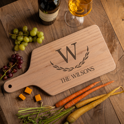Engraved Large Paddle Serving & Cutting Boards - Center Designs