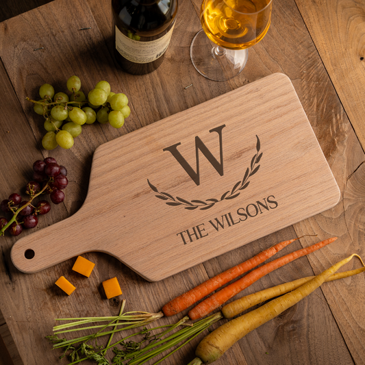 Engraved Large Paddle Serving & Cutting Boards - Center Designs