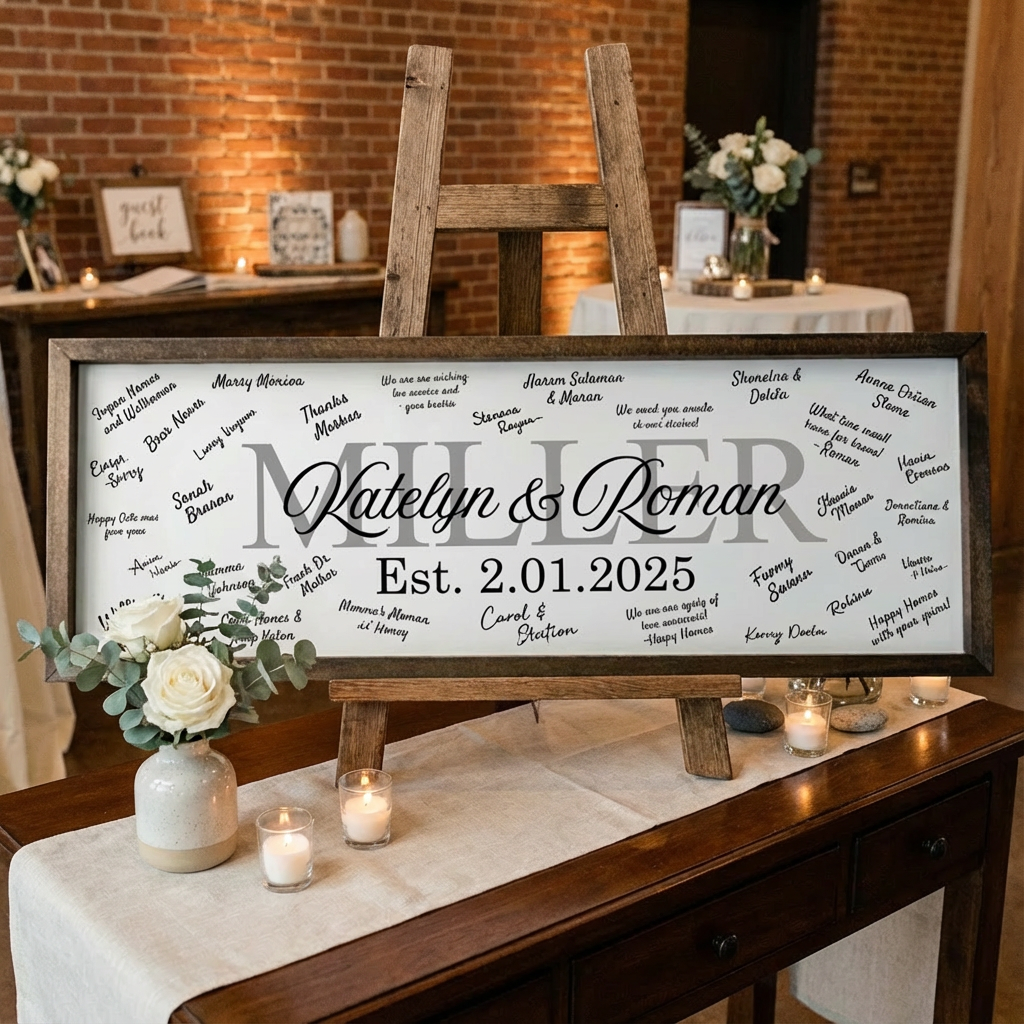 Customized Wedding Guest Book Sign