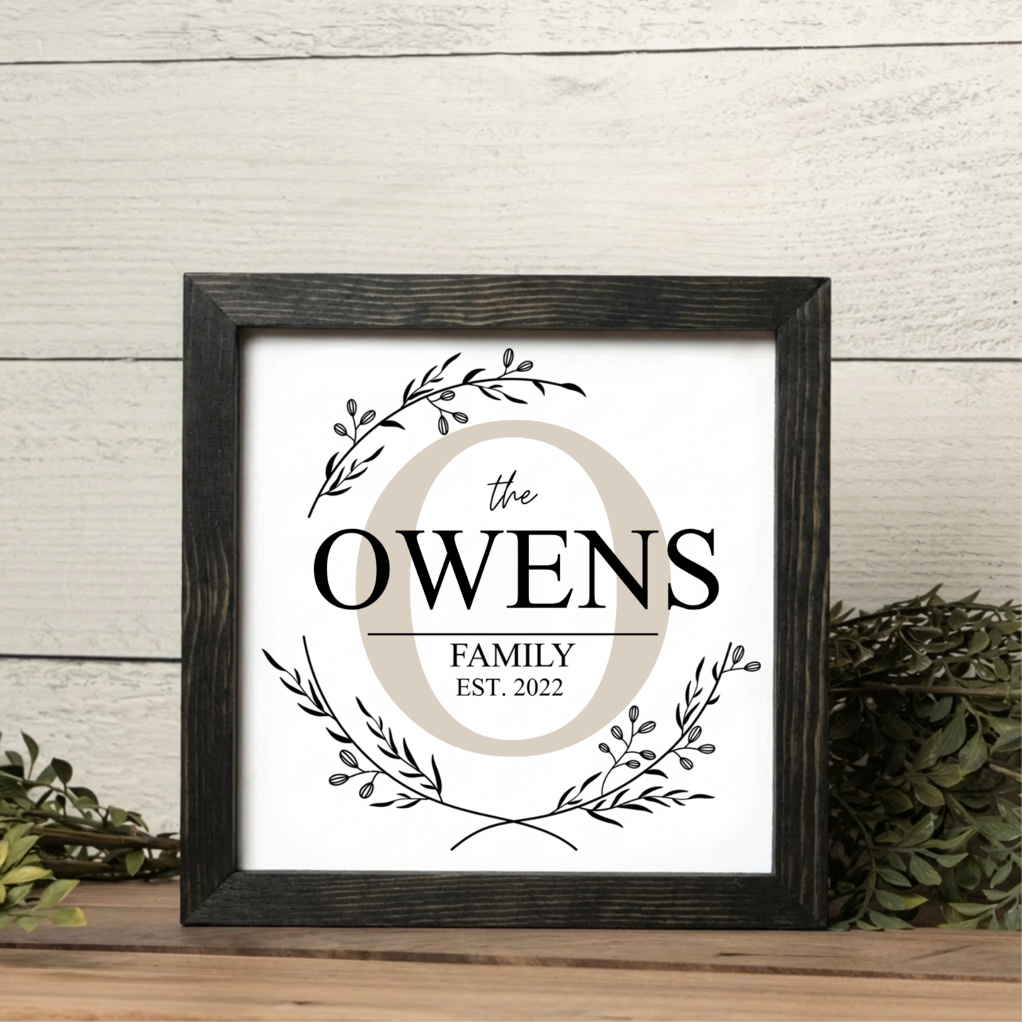 Customized Monogram Family Name Sign