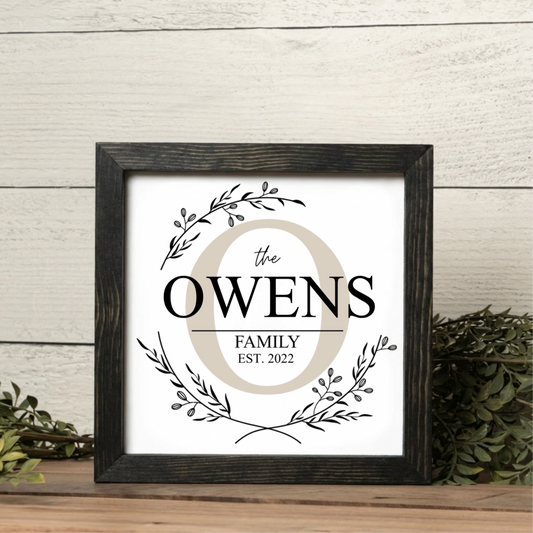 Customized Monogram Family Name Sign