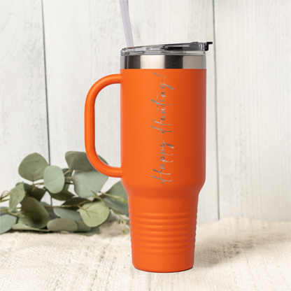Customized 40oz Tumbler - Vertical Text