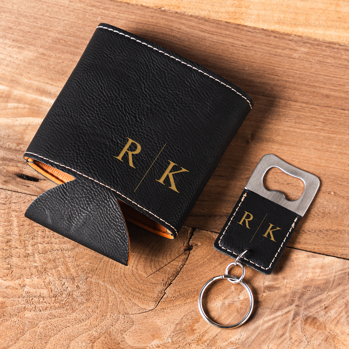 Customized Can Cooler & Bottle Opener Gift Set