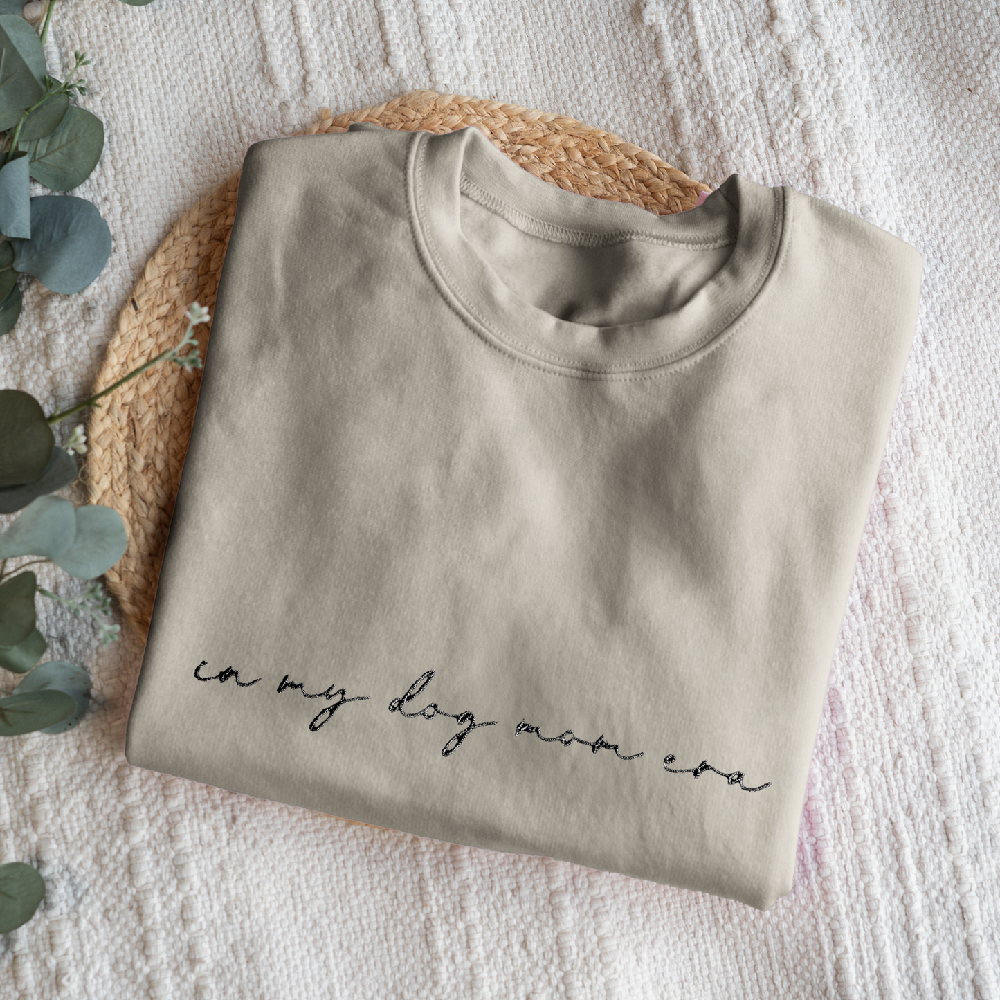 Customized In My Dog Mom Era Crewneck with Names on Sleeve