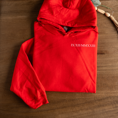 Customized Roman Numeral Hoodie
