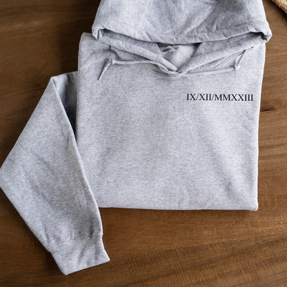 Customized Roman Numeral Hoodie