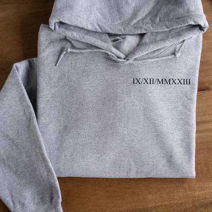 Customized Roman Numeral Hoodie