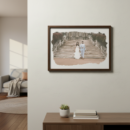 Watercolor Framed Custom Wedding & Engagement Photos