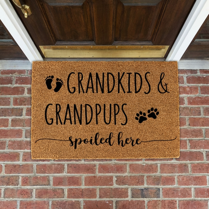 Grandkids & Grandpups Spoiled Here Doormat
