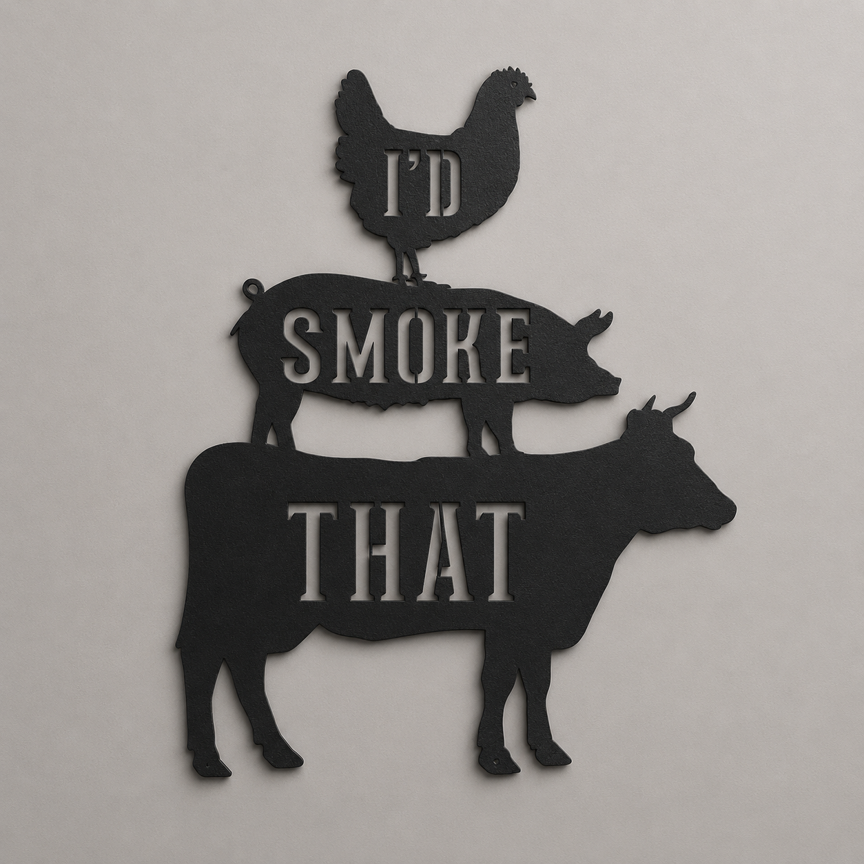 "I'd Smoke That" BBQ Metal Sign