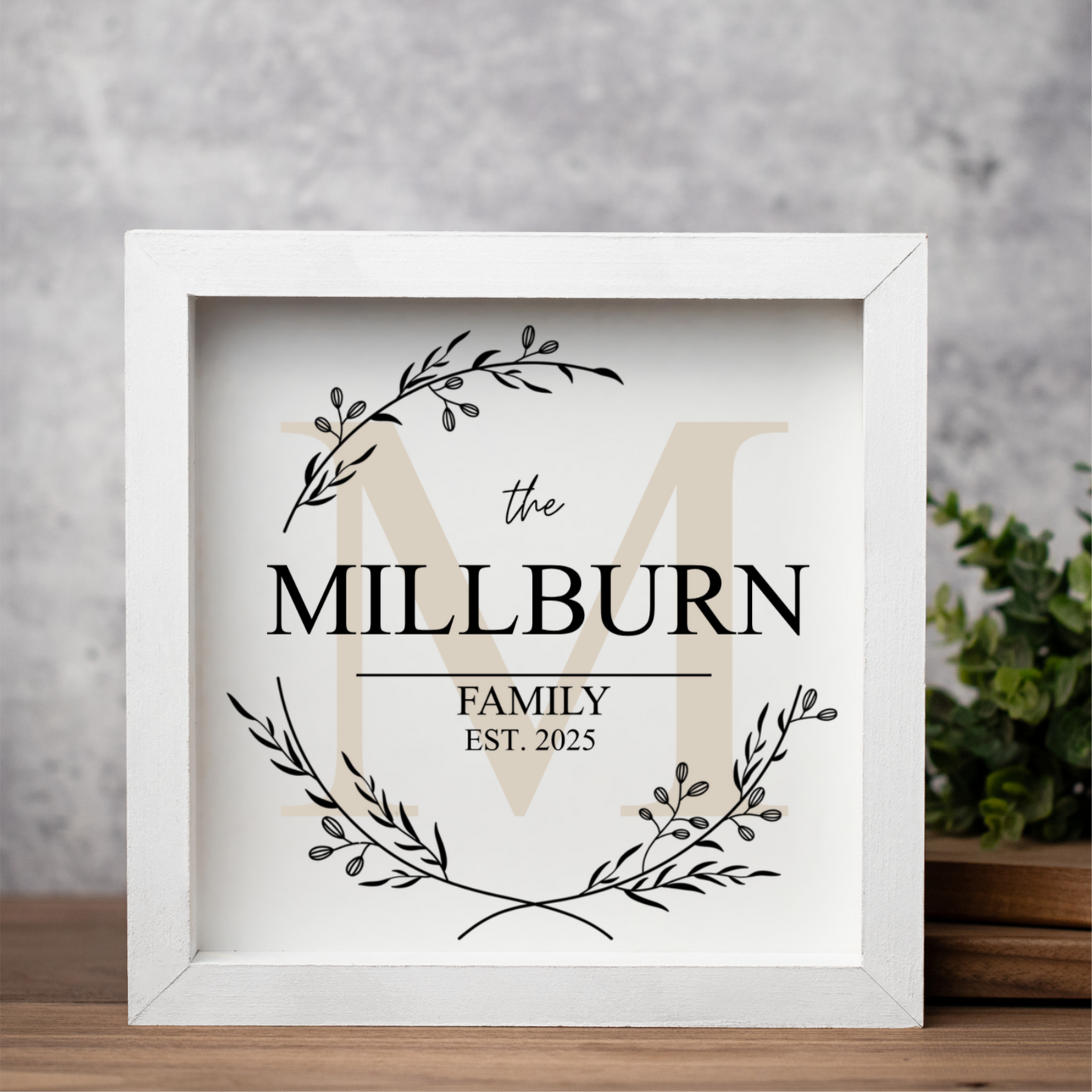 Customized Monogram Family Name Sign