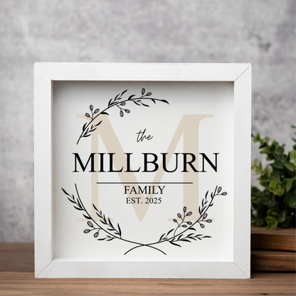 Customized Monogram Family Name Sign