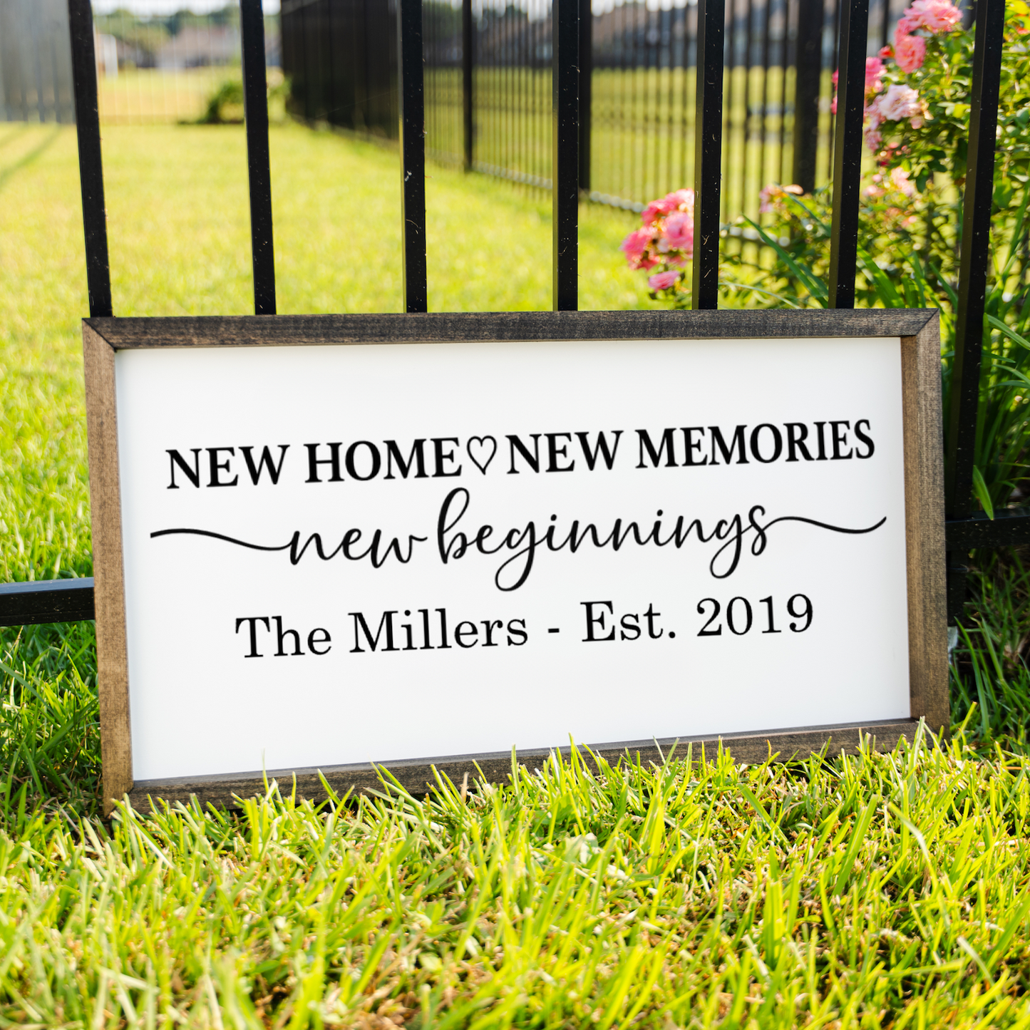 Customized New Home New Beginnings Wooden Sign
