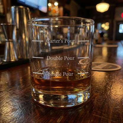 Groomsman Custom Pour Line Whiskey Glass