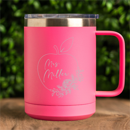 Customized 15oz Stainless Steel Apple Teacher Mugs