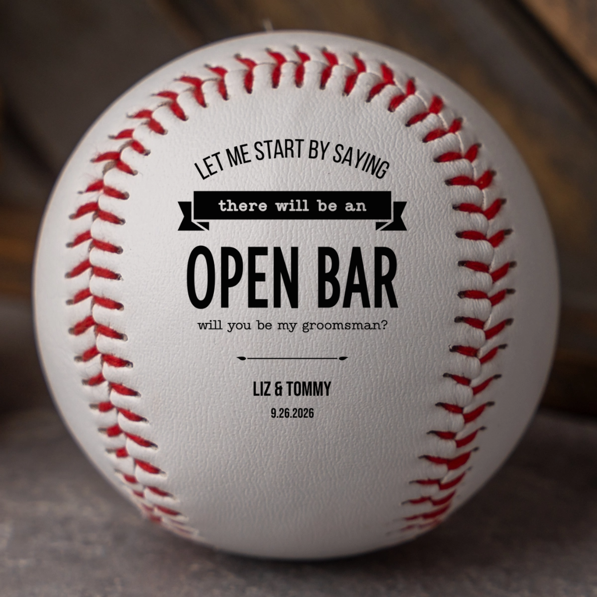 Customized Groomsmen Proposal Baseballs