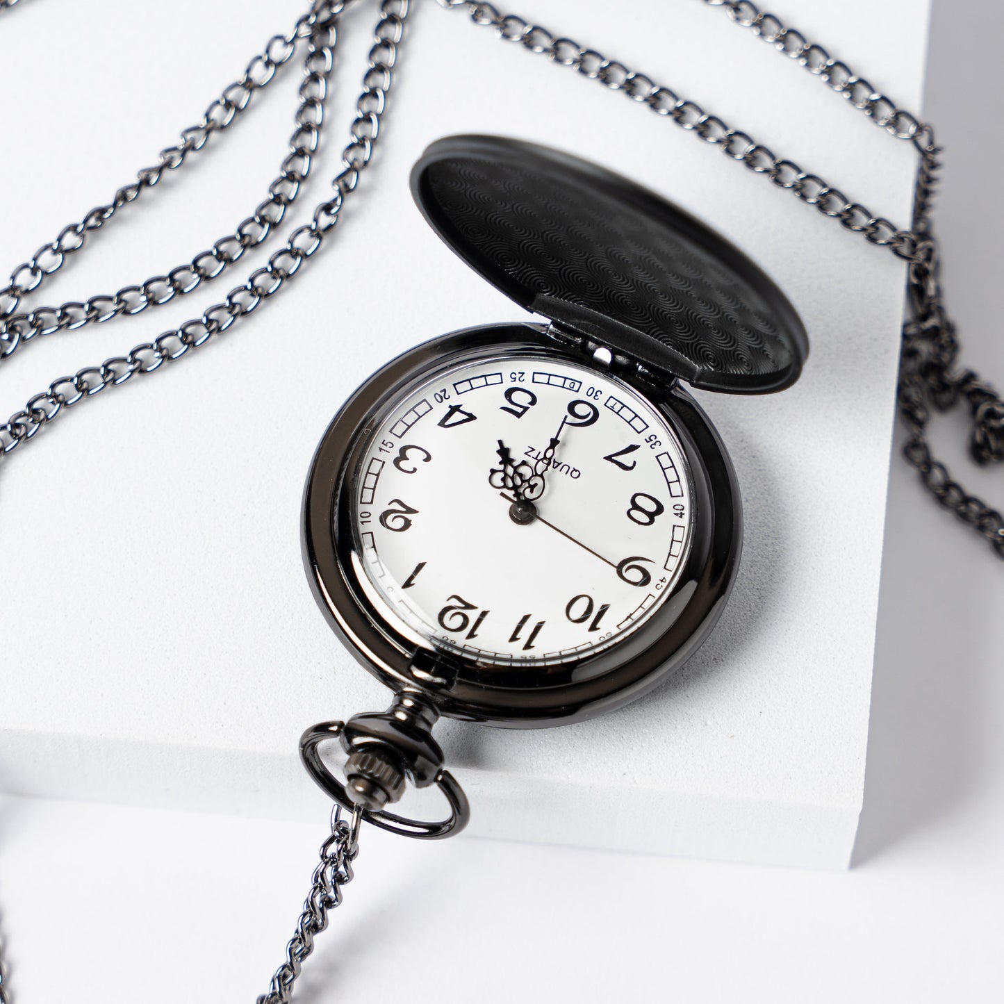 Customized Black Pocket Watch