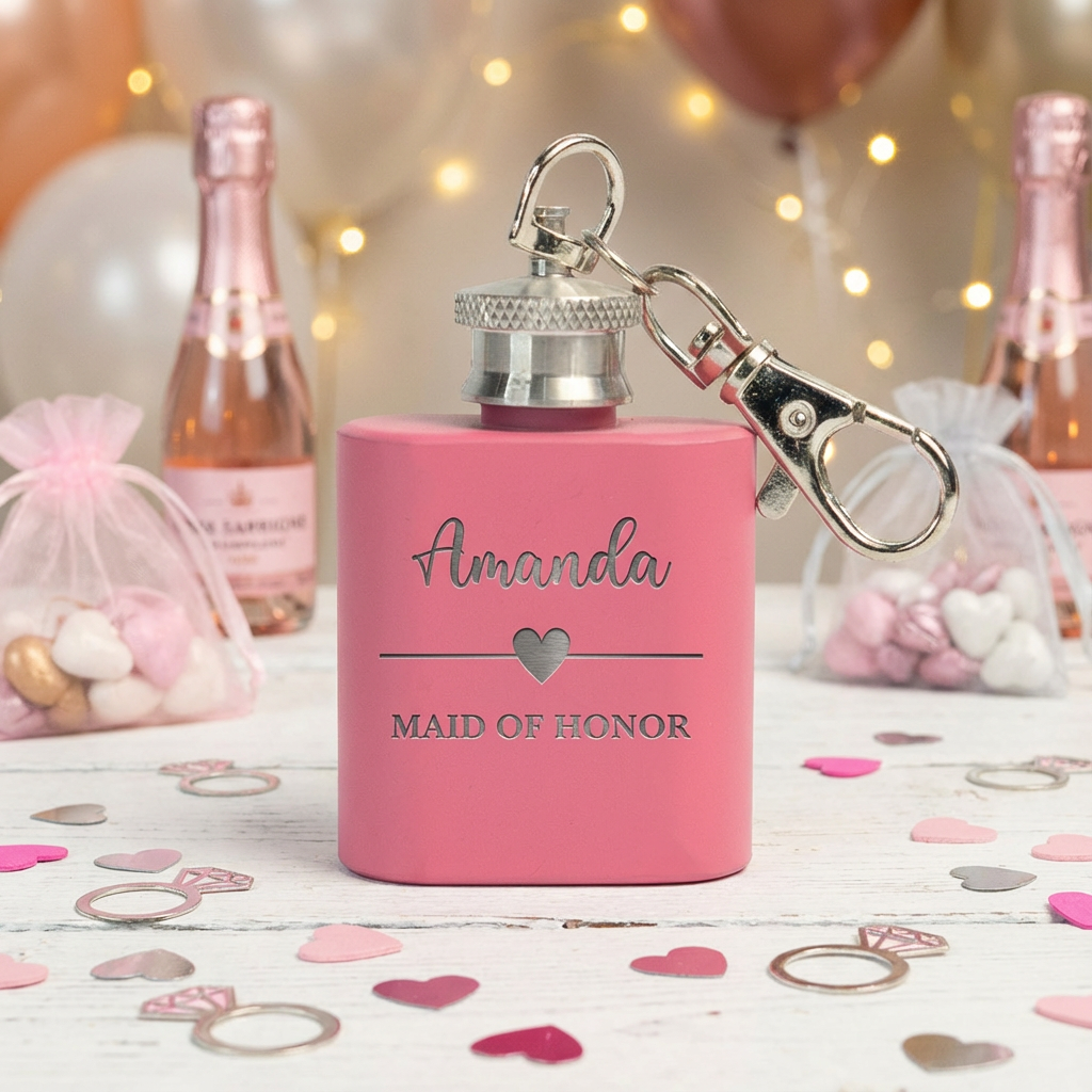 Custom Bachelorette Party Keychain Flasks