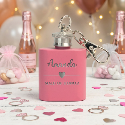 Custom Bachelorette Party Keychain Flasks