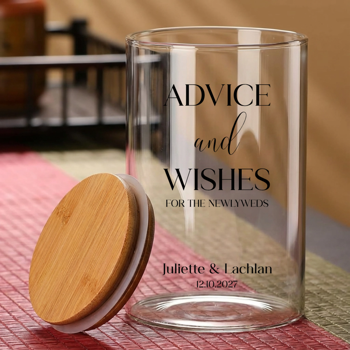 Customizable Advice and Wishes Jar for Wedding