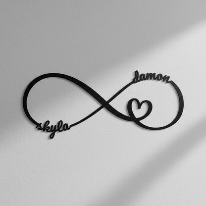Customized Infinity Metal Sign with Two Names