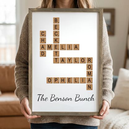 Customized Grandparents Crossword Puzzle Sign