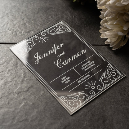 Custom Acrylic Wedding Invitations