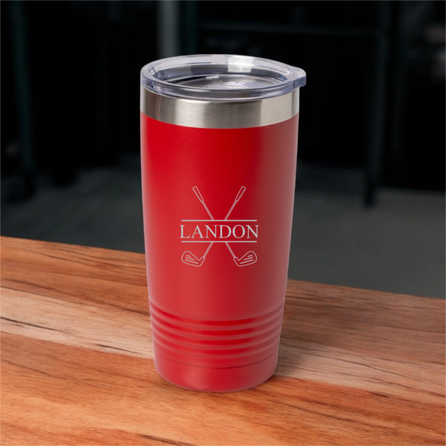 Customized 20oz Golf Tumbler with Silver Lip