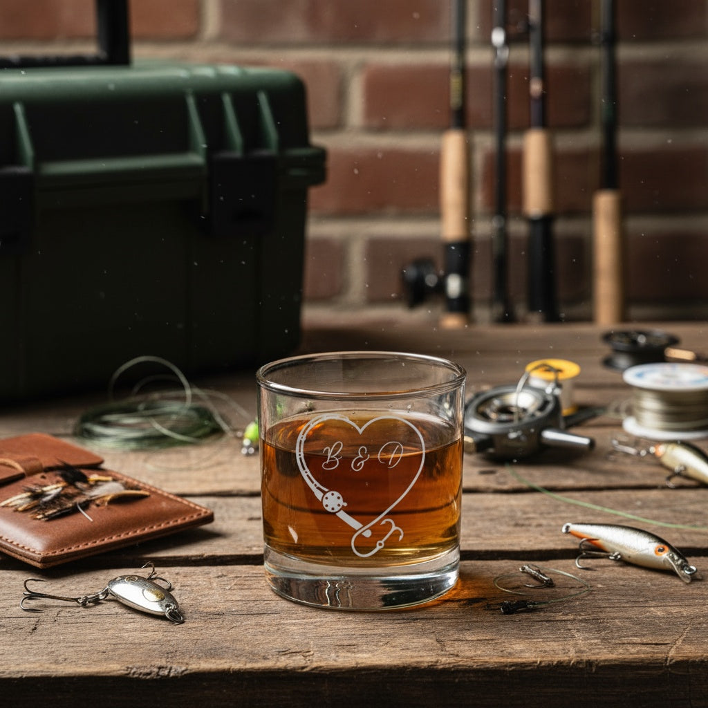 Customized Fishing Whiskey Glass