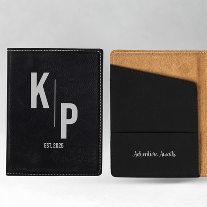Customized Passport Cover - Black & Rustic Signature Designs