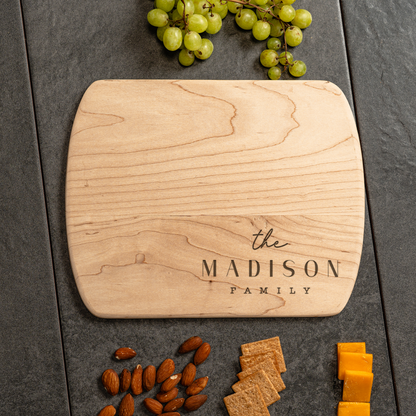 Customized Thin Oval Cutting Boards - Elegant Name & Date Designs Bottom Right