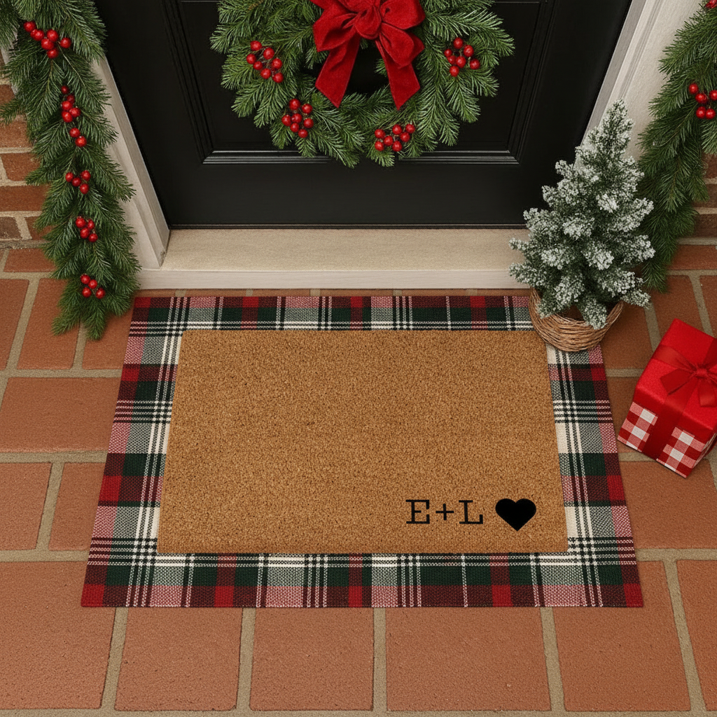 Personalized Initials + Heart Doormat 
