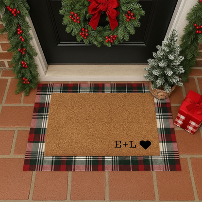 Personalized Initials + Heart Doormat 
