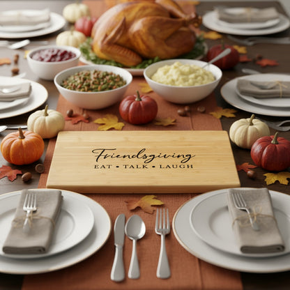 Bamboo Custom Cutting Board Friendsgiving