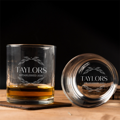 Custom Whiskey Glass Front & Bottom