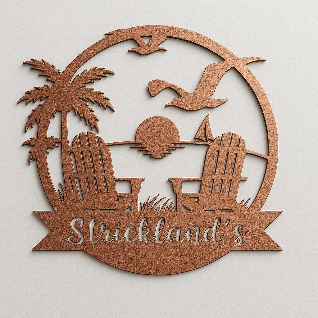 Customized Metal Sign Beach Design