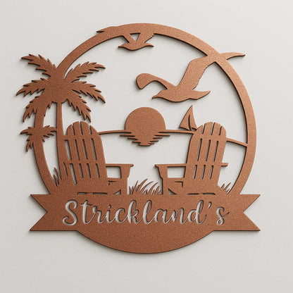 Customized Metal Sign Beach Design