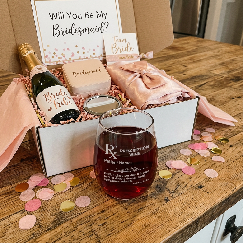 Custom Prescription Wine Glass Bridesmaid Gift