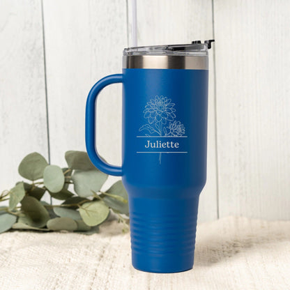 Customized 40oz Split Birth Flower Tumbler