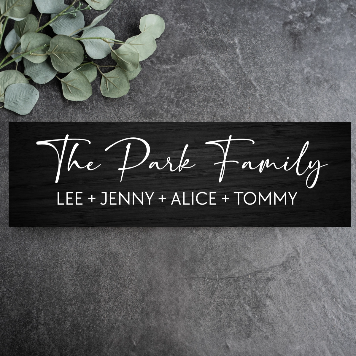 Customized Family Name + First Names Wood Plank Sign