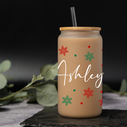 Customized Snowflake Glass Cans