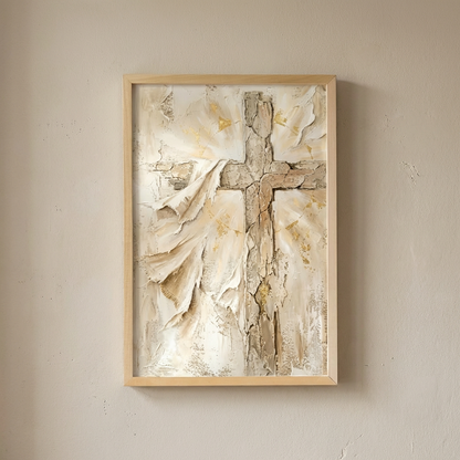 Easter Cross Wood Framed Art