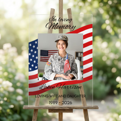 Customized Flag Acrylic Memorial Sign