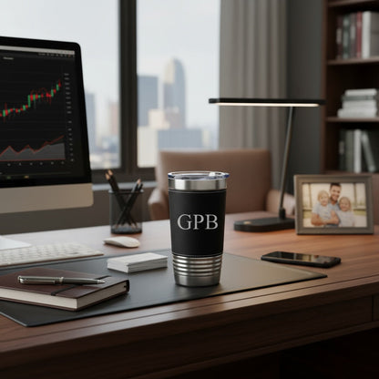 Customized Black & Rustic Stainless Leather Wrapped Tumblers