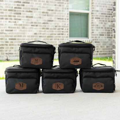 Gift Set of 5 Custom Coolers with Patch for Groomsmen