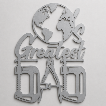 World's Greatest Dad Metal Sign